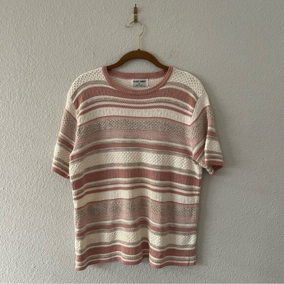 Vintage Sweaters - Dunner Stunner Sweater Top Vintage 90s rose Striped Top